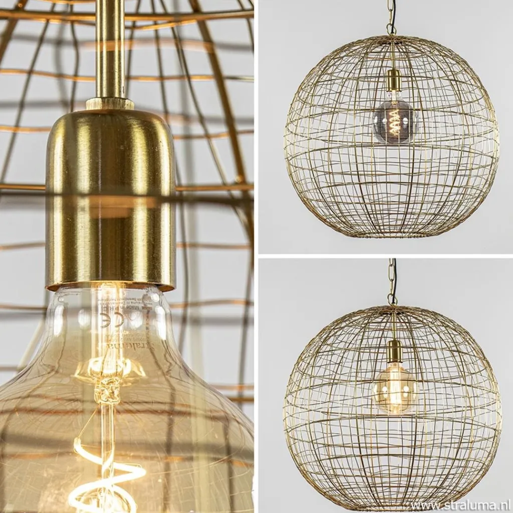 Straluma Light & Living hanglamp Mirana goud> Eettafellampen|Draadlampen