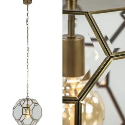 Straluma Light & Living hanglamp Lennox brons met helder glas> Light and Living|Keukenverlichting
