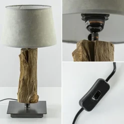 Straluma Light & Living lampvoet Siji metaal met hout><noscript><img width=