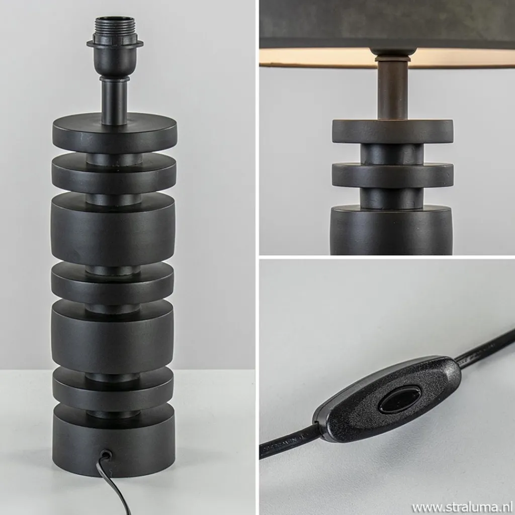 Straluma Light & Living lampvoet Desley mat zwart> Tafellampen|Lampenvoeten