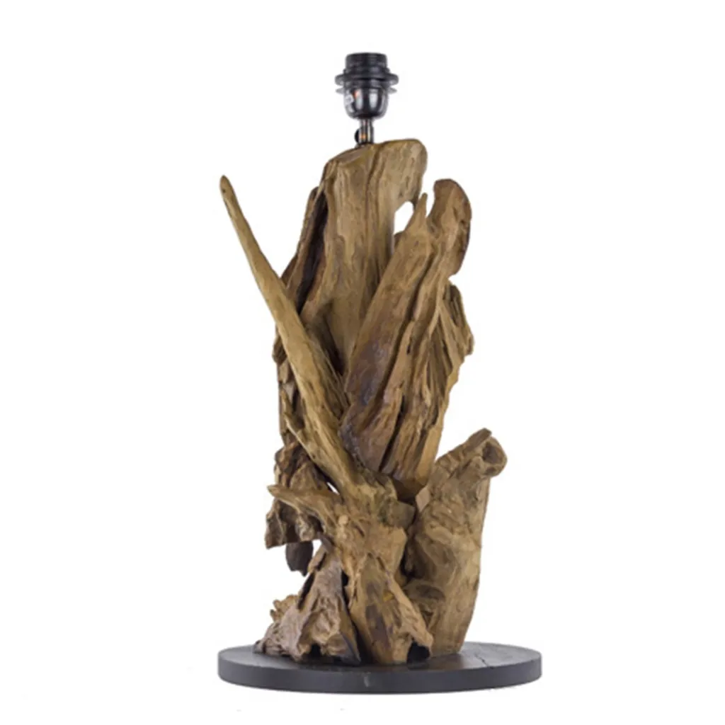 Straluma Light & Living lampvoet hout + zwart> Lampenvoeten|Light and Living