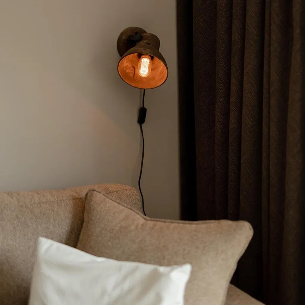 Straluma Light & Living wandlamp Ilanio hout met metaal> Light and Living|Woonkamerlampen