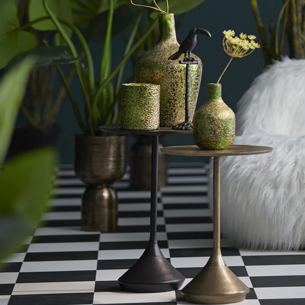 Straluma Light and Living bijzettafel Dimphy antiek zwart> Light and Living|Bijzettafels