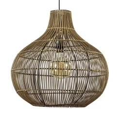 Straluma Light and Living hanglamp Pacino donker rotan> Eettafellampen|Light and Living