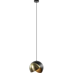 Straluma Light and Living hanglamp Namco zwart met antiek brons> Light and Living|Eetkamerverlichting