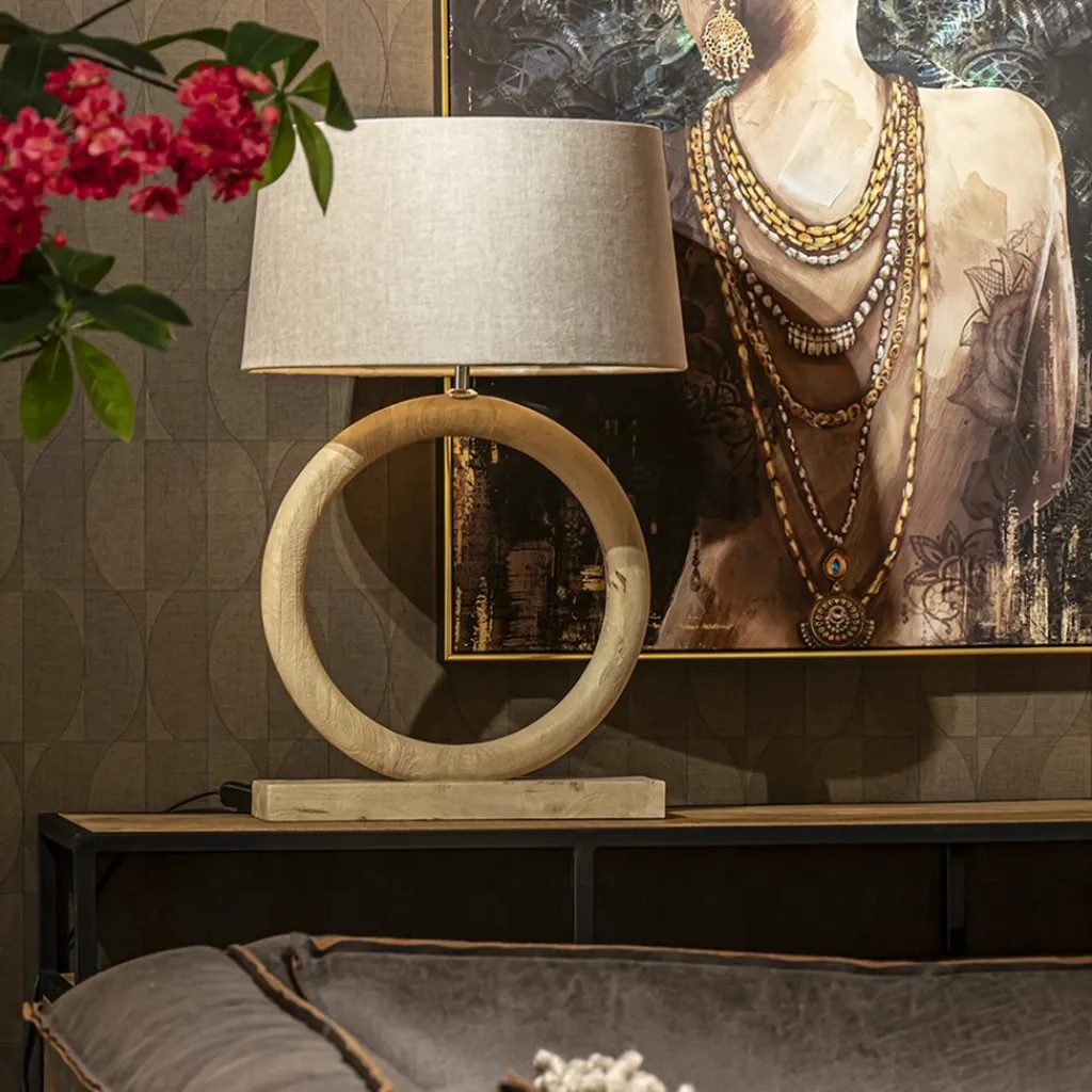 Straluma Light and Living lampvoet Nubia hout naturel> Tafellampen|Lampenvoeten