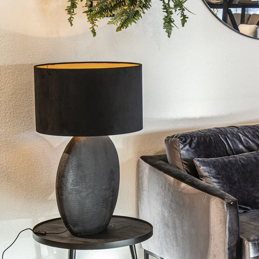 Straluma Light and Living lampvoet Skeld mat zwart groot> Tafellampen|Lampenvoeten