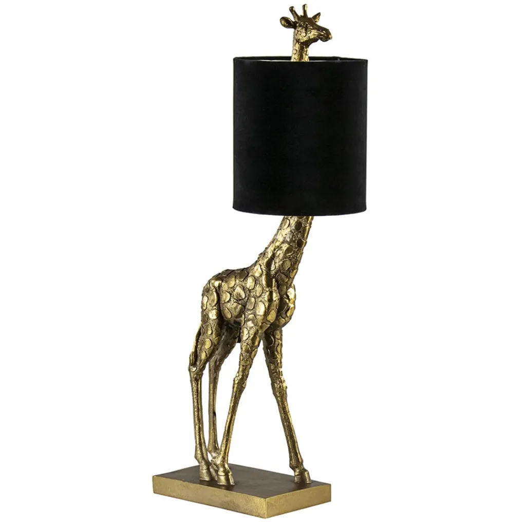 Straluma Light and Living tafellamp Giraffe klein antiek brons/velvet zwart> Tafellampen|Light and Living
