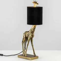 Straluma Light and Living tafellamp Giraffe klein antiek brons/velvet zwart> Tafellampen|Light and Living