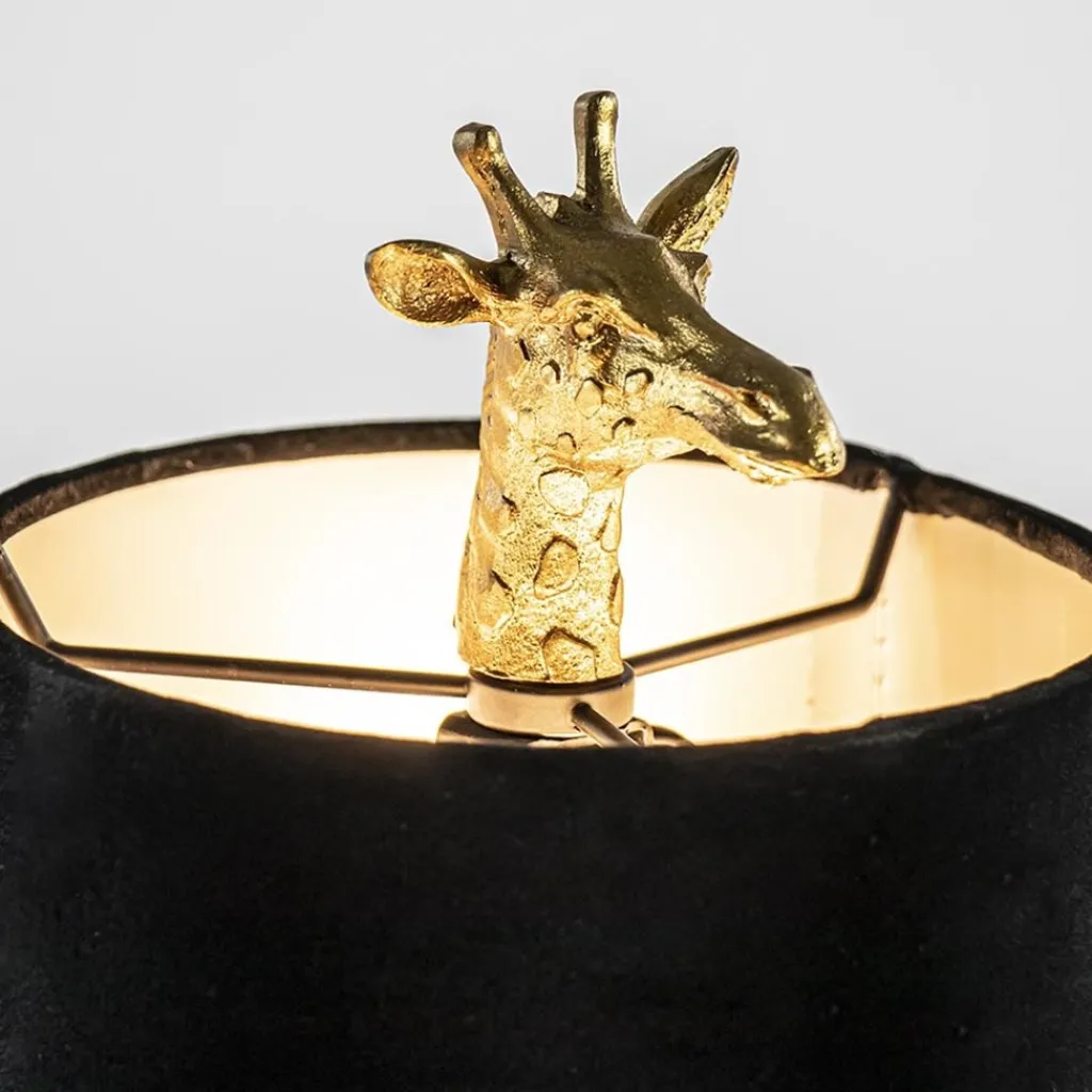Straluma Light and Living tafellamp Giraffe klein antiek brons/velvet zwart> Tafellampen|Light and Living