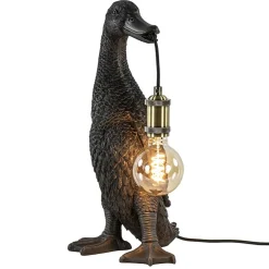 Straluma Light and Living tafellamp Duck mat zwart met brons> Light and Living|Woonkamerlampen