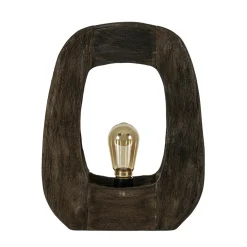 Straluma Light and Living tafellamp Kelafo hout chocolade bruin><noscript><img width=