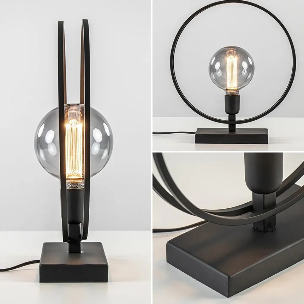 Straluma Light and Living tafellamp Rudra mat zwart> Light and Living|Woonkamerlampen