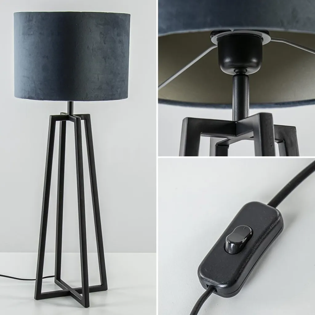 Straluma Light and Living tafellamp Miley mat zwart> Lampenvoeten|Light and Living