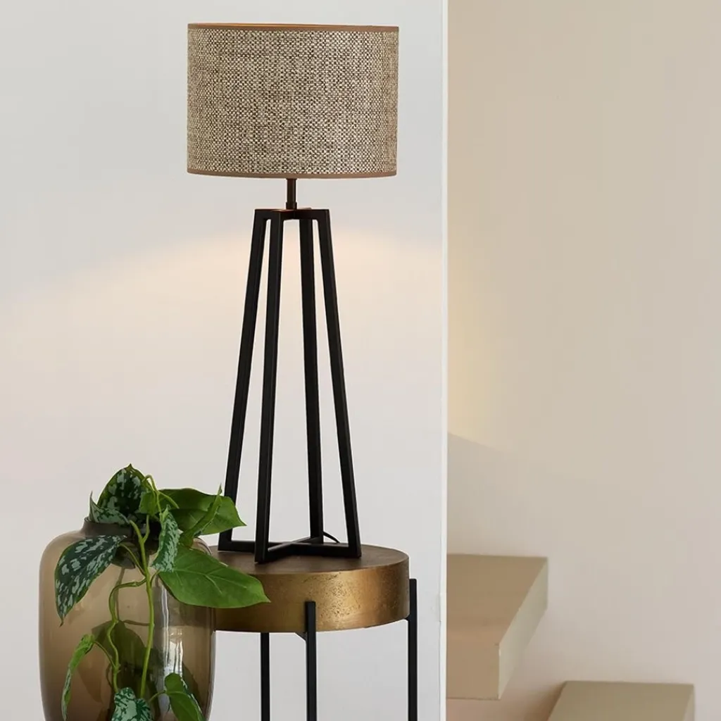 Straluma Light and Living tafellamp Miley mat zwart> Lampenvoeten|Light and Living