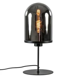 Straluma Light and Living tafellamp Maverick zwart met smoke glas> Tafellampen|Light and Living