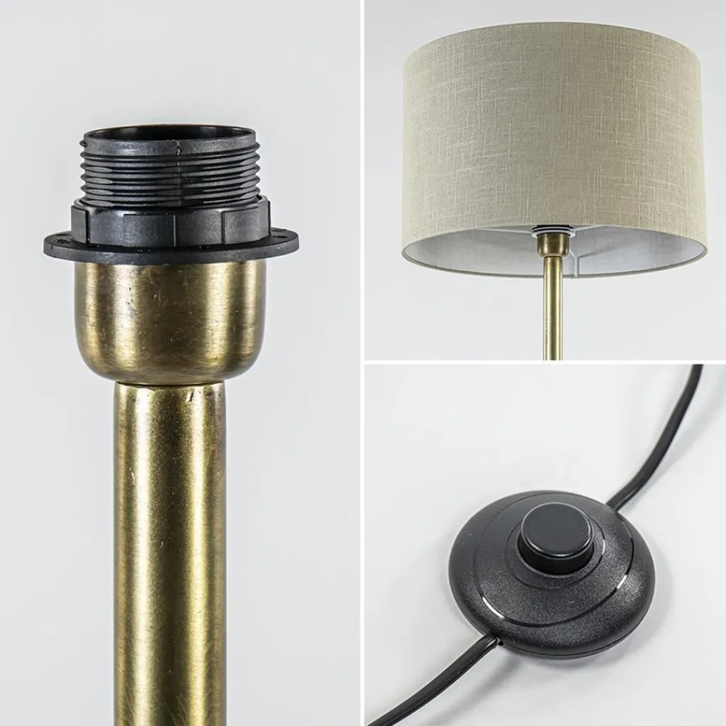 Straluma Light and Living vloerlamp Dennis brons excl. kap> Vloerlampen|Lampenvoeten