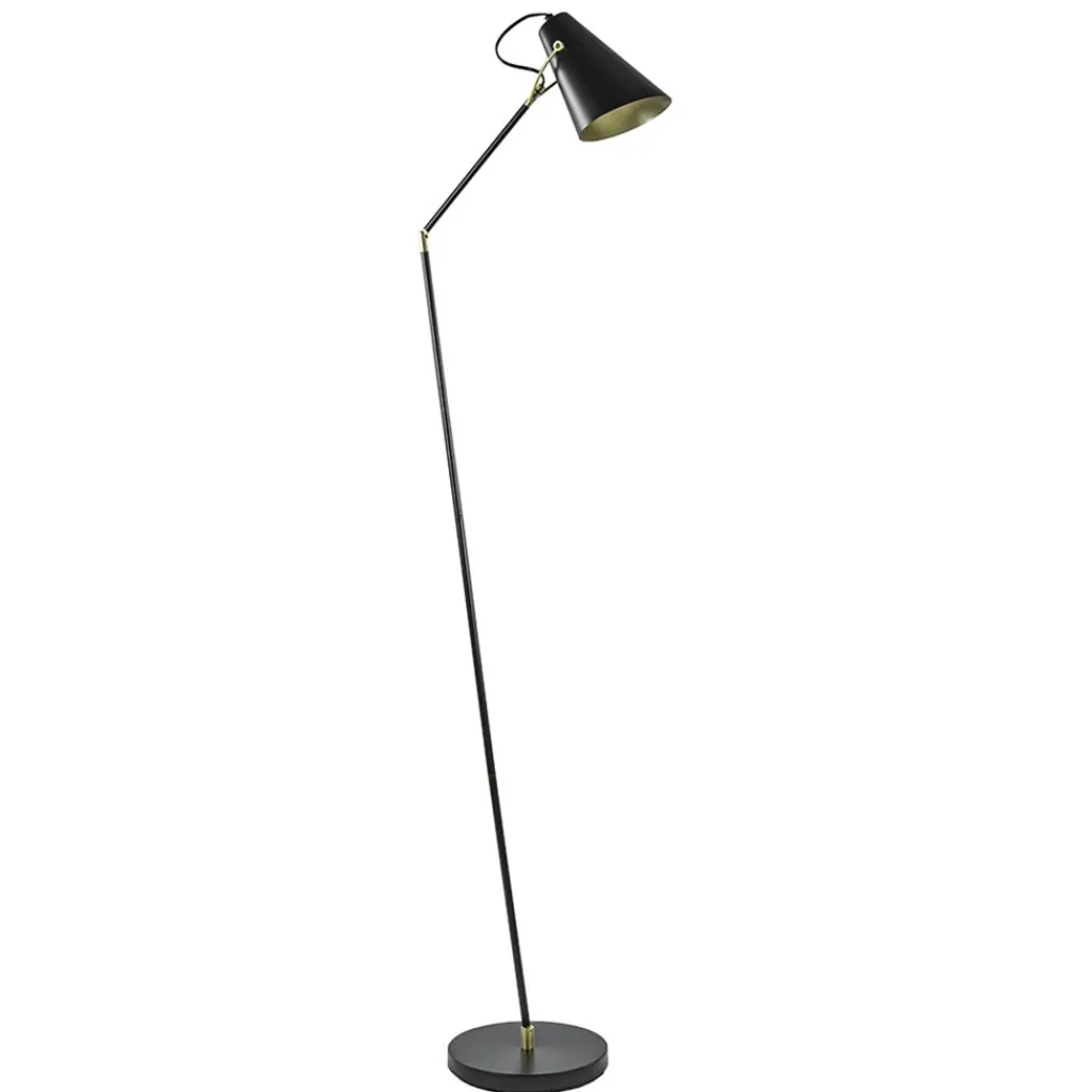 Straluma Light and Living vloerlamp Barre zwart met goud verstelbaar> Vloerlampen|Leeslampen