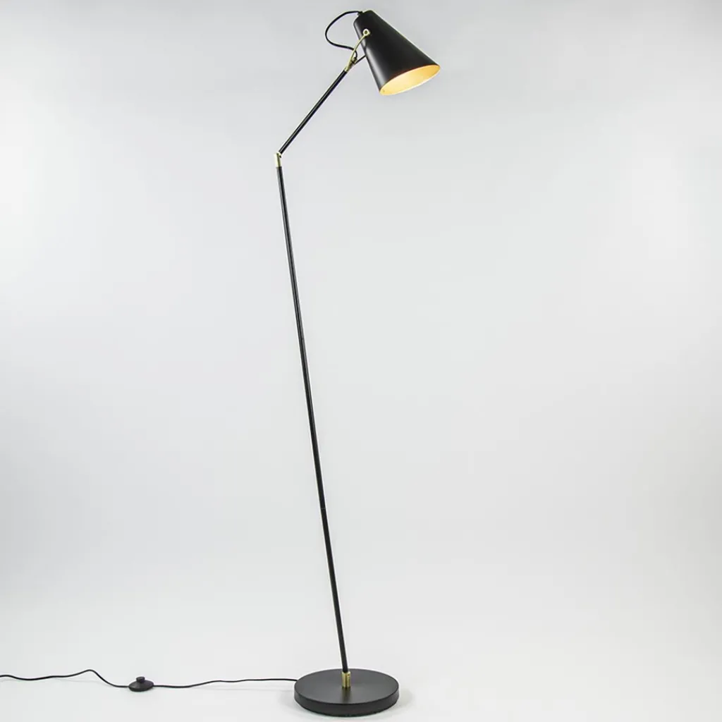 Straluma Light and Living vloerlamp Barre zwart met goud verstelbaar> Vloerlampen|Leeslampen