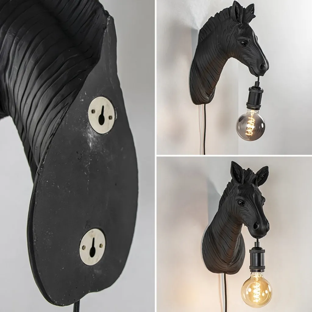 Straluma Light and Living wandlamp Zebra mat zwart> Wandlampen|Light and Living