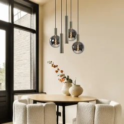 Straluma Luxe hanglamp 5-lichts rond quartz><noscript><img width=