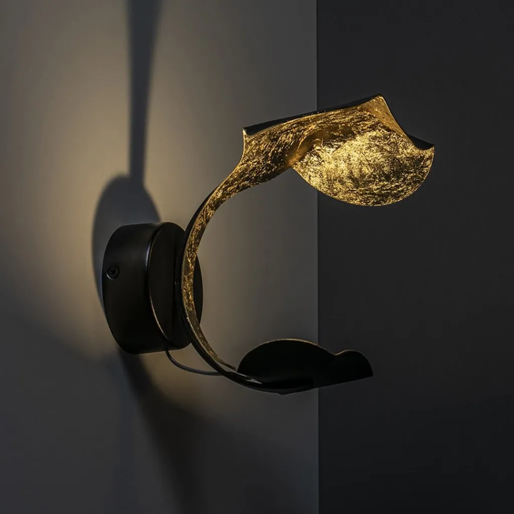 Straluma Luxe LED wandlamp zwart met goldleaf> Wandlampen|LED Wandlampen