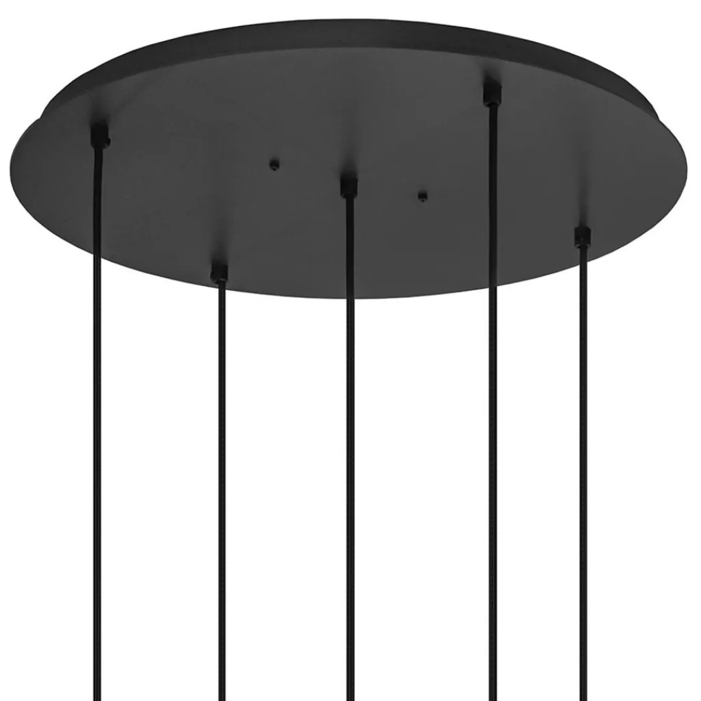 Straluma Luxe 5-lichts hanglamp mat zwart E27+GU10 rond> Eetkamerverlichting|Hanglampen