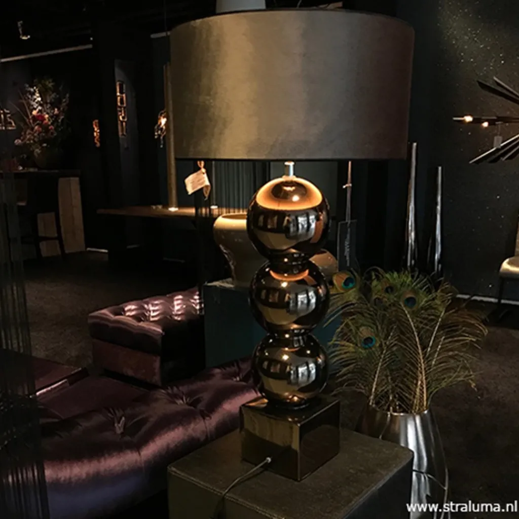 Straluma Luxe tafellamp bol brons exclusief kap> Schemerlampen|Slaapkamerlampen