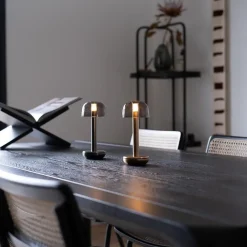 Straluma Luxe tafellamp op batterij dimbaar titanium/smoke><noscript><img width=