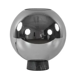 Straluma Luxe tafellamp smoke/titanium glas met zwart marmer> Tafellampen|Luxe Verlichting