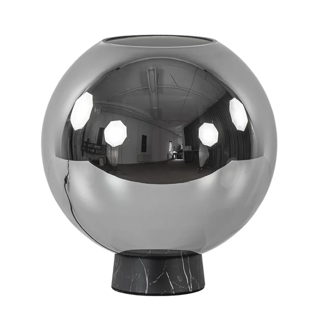 Straluma Luxe tafellamp smoke/titanium glas met zwart marmer> Tafellampen|Luxe Verlichting