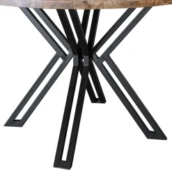 Straluma Mango houten eettafel rond met zwarte poot 130 cm> Eettafels