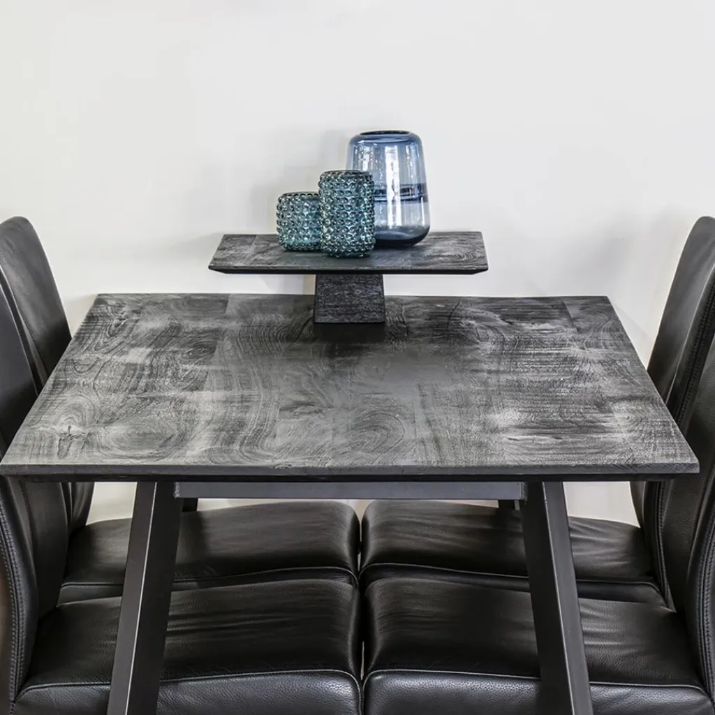 Straluma Mango houten eettafel 140x80 cm zwart> Eettafels