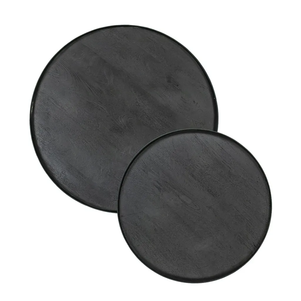Straluma Mango houten koffietafel set van 2 zwart> Bijzettafels|Salontafels