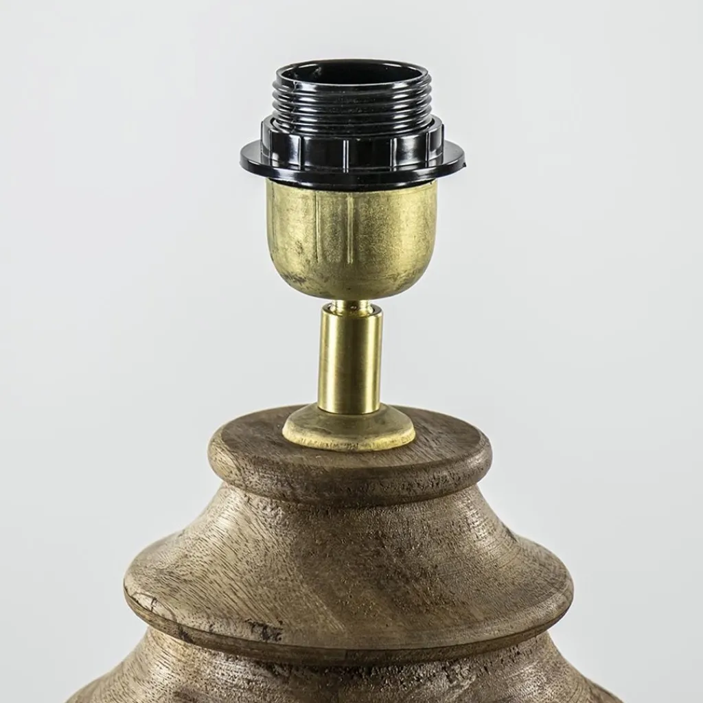 Straluma Massief houten lampvoet Milazzo met bronzen fitting> Tafellampen|Lampenvoeten