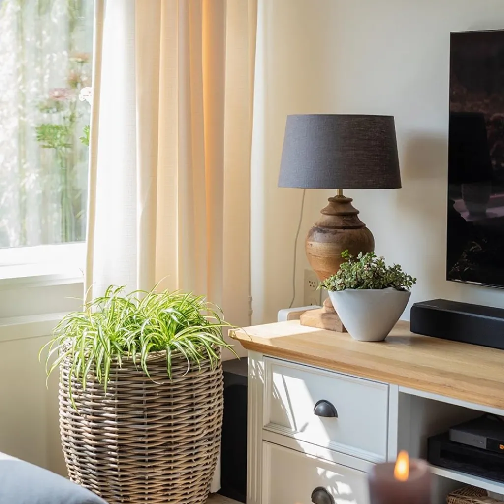 Straluma Massief houten lampvoet Milazzo met bronzen fitting> Tafellampen|Lampenvoeten