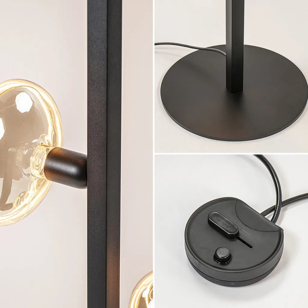 Straluma Mat zwart metalen vloerlamp met E27 fittingen> Vloerlampen|Design Verlichting