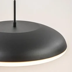 Straluma Mat zwarte hanglamp koepel met witte kap><noscript><img width=