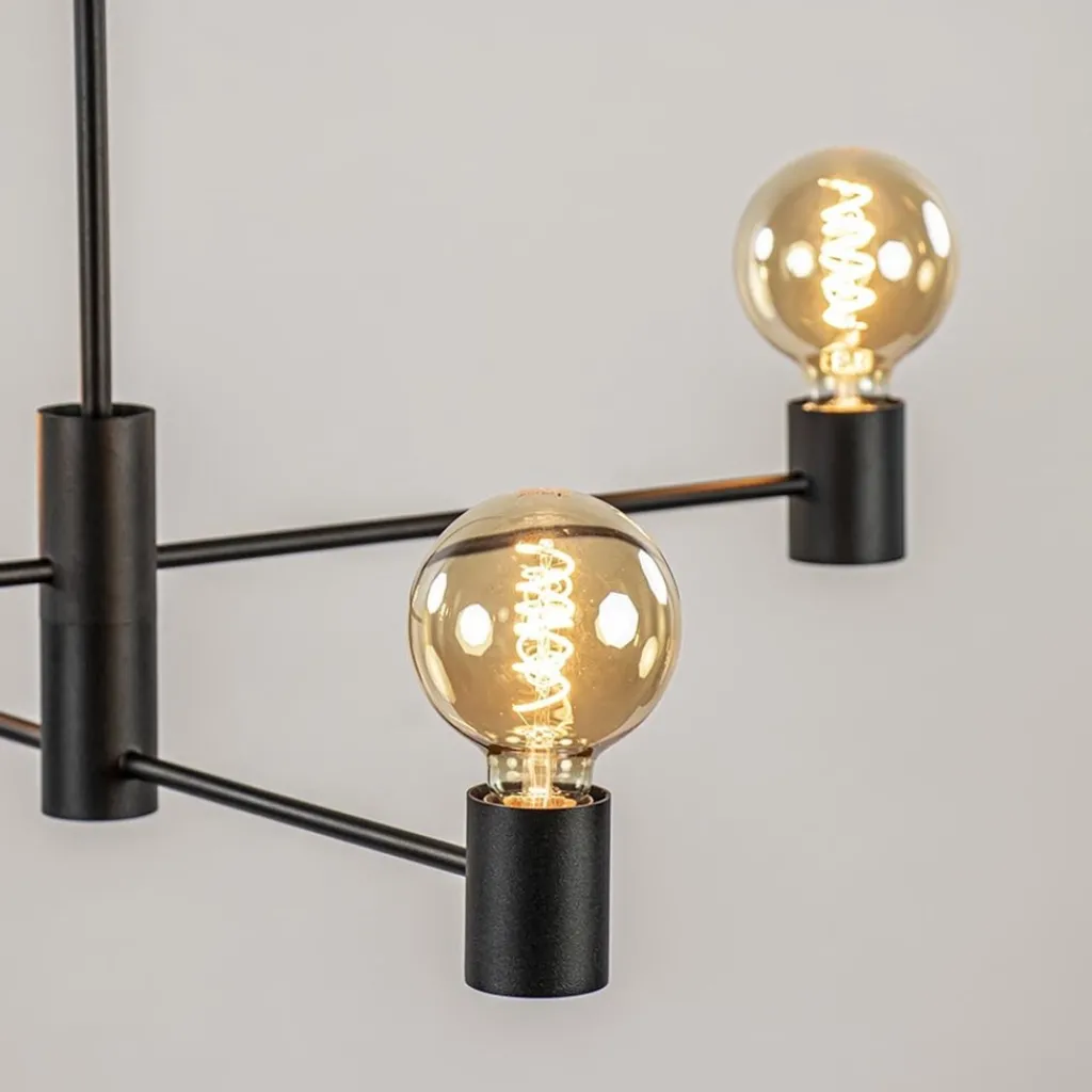 Straluma Mat zwarte 4-lichts hanglamp> Woonkamerlampen|Slaapkamerlampen