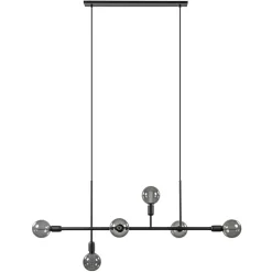 Straluma Mat zwarte 6-lichts hanglamp exclusief lichtbronnen> Eettafellampen|Eetkamerverlichting