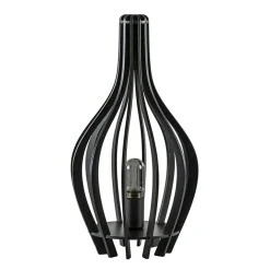 Straluma Mat zwarte tafellamp houten kegel> Tafellampen|Botanische Verlichting