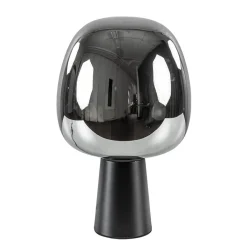 Straluma Mat zwarte tafellamp Mayson met smoke glazen kap> Tafellampen|Light and Living