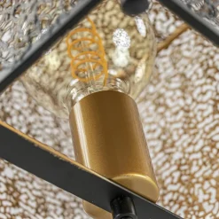 Straluma Mat zwarte tafellamp met goud vierkant><noscript><img width=