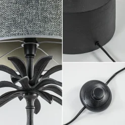 Straluma Mat zwarte vloerlamp Armata met palmbladeren><noscript><img width=