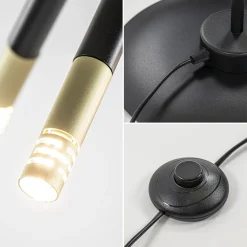 Straluma Mat zwarte vloerlamp G9 met gouden accenten><noscript><img width=