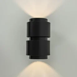Straluma Mat zwarte wandlamp cilinder up+down G9><noscript><img width=