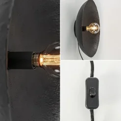 Straluma Mat zwarte wandlamp Neva inclusief snoer><noscript><img width=