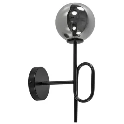 Straluma Mat zwarte wandlamp trompet met smoke glas> Wandlampen|Retro Verlichting