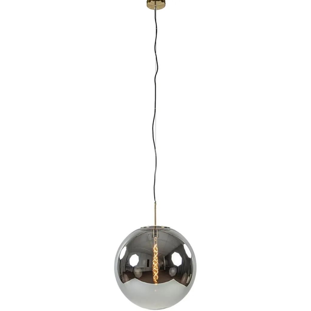 Straluma Medina hanglamp bol XL smoke glas met brons> Light and Living|Eetkamerverlichting