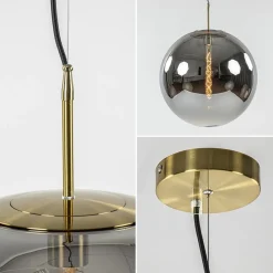 Straluma Medina hanglamp bol XL smoke glas met brons><noscript><img width=